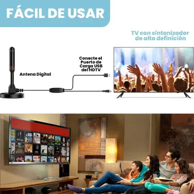 Compre 1 Lleve 2 - Antena de TV 4K SmartVision™ | Canales Gratis